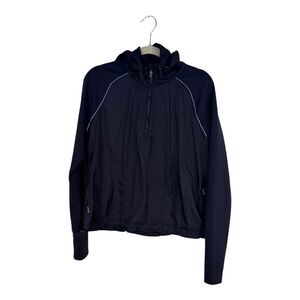 Outdoor Voices Jacket Windbreaker Size XL Navy Blue Long Sleeve Lined Women’s